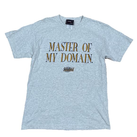 Vintage Seinfeld Gray T-Shirt 90s Medium Master of My Domain The Contest 1995 TV - Picture 1 of 7